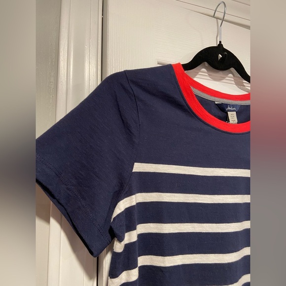 NWT Joules Size 4 Navy Blue Nautical Stripe Red Crew Neck Short Sleeve Tee Shirt - Picture 4 of 12